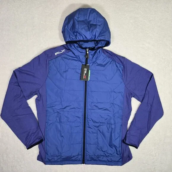 $268 RLX Ralph Lauren Wool Quilted Full Zip Golf Hybrid Jacket Mens XL NEW - Picture 1 of 6